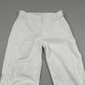 Frank Eileen Pants Womens 2 White Casual Raw Hem Frayed Cropped